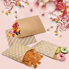 Kraft Paper Candy Bag - Small Paper Party Bag Flat Gift Envelope Bag, Used To Pack Candy Cookies Candy