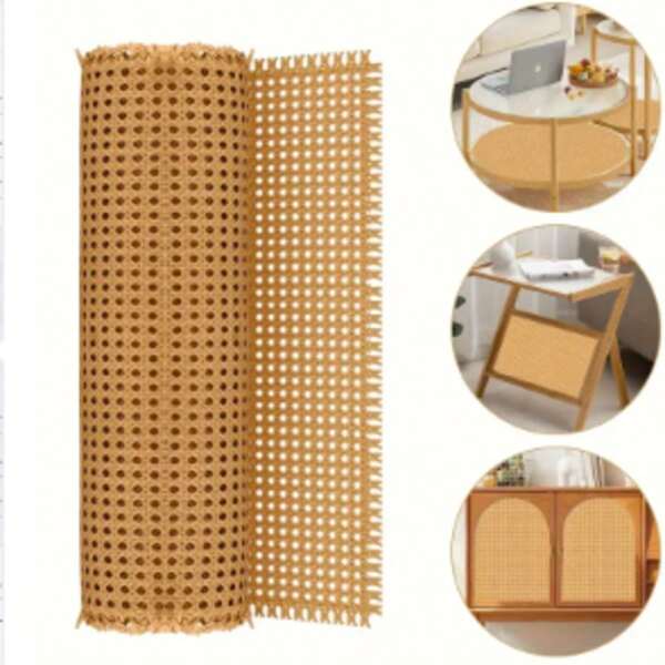 Kunststoff-Rattan-Gurtbandrolle, handgewebtes synthetisches Poly-Rattan, offenes Gewebe aus Kunstrohrgeflecht, für Heimwerkerprojekte (40 cm)