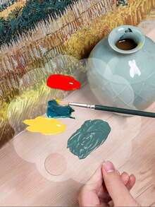 带拇指孔的椭圆形艺术家调色板 - 不粘，丙烯酸颜料调色板托盘，透明椭圆形调色调色板，适用于水彩、丙烯、化妆品化妆，适用于绘画、化妆等，学校用品，返校