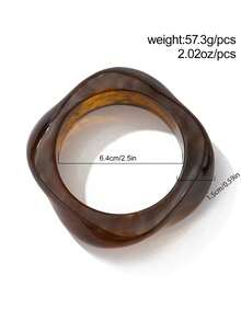 1 件几何夏季扎染手链树脂弧形海滩手镯，不对称醋酸纤维袖口腕带，时尚百搭 - 手鐲 - 查看 8