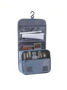 Large Capacity Women's Portable Makeup Bag, Foldable Travel Cosmetic Organizer Pouch With Hanging Hook Travel Essentials Bag For School For Vacation Holiday Back To School Supplies Wash Bag Waterproof Toiletry Bag