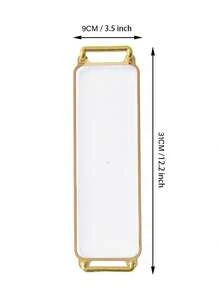 1 pieza Bandeja de servir con diseño de doble asa, plato para aperitivos, para la mesa de comedor - transparente - Ver 4