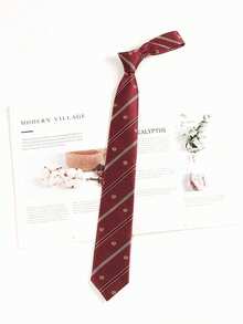 1 Pc Men's Casual Striped Polyester Necktie, Suitable For Formal And Business, Burgundy & Navy Stripe - Multicolor - View 16