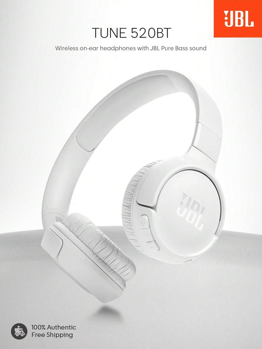 JBL Tai nghe nhét tai Tune 520BT có chức năng chống ồn khi gọi Tuổi thọ pin lên đến 57 giờ Tốc độ sạc Thiết kế nhẹ có thể gập lại Bluetooth 5.3 Không dây Cuộc gọi rảnh tay với Voice Aware - trắng - Xem 1