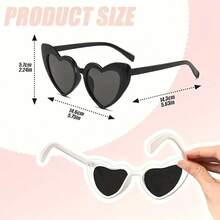 20pcs Retro Heart Shaped Sunglasses, Women's Single Sunglasses, Perfect For Singles Party, Wedding Party, Mother's Day Gift, Halloween Party Supplies - Multicolor - View 5