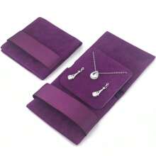 1pc Velvet Jewelry Organizer Bag, Square Shape With Buckle Closure, Portable Necklace Earrings Rings Storage, Multipurpose Use, Jewelry Rolls