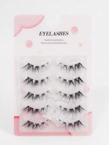 5对透明斜飞狐假睫毛，欧美款轻盈浓密，狐眼型睫毛。条状睫毛，睫毛，睫毛，假睫毛