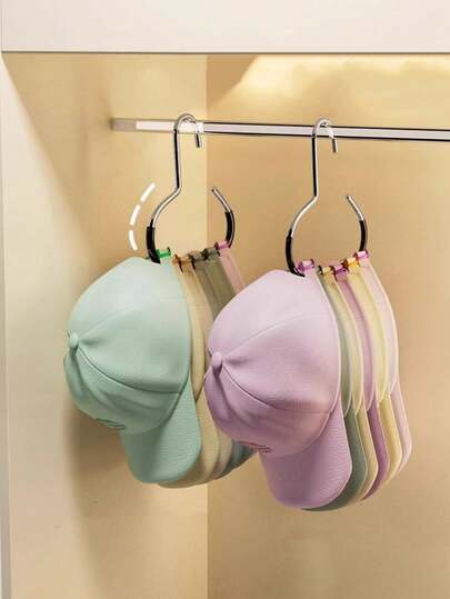 6件套家用帽子挂架，多功能收纳架，可收纳棒球帽、头带及其他配饰；耐用的金属挂钩系统，方便墙面或宿舍收纳；节省空间，适用于衣柜、玄关、卧室和书房；防止帽子缠绕，使腰带、领带整齐排列，搭配协调，非常适合宿舍、公寓和小空间；有助于整理季节性帽子、围巾、挂绳和包袋；坚固耐用，防锈；可拆卸五金件，安装简便。