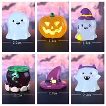 6 Stücke Halloween Glow-In-The-Dark Zauberer, Geist Mikrolandschaft Gartendekoration, kreative Schreibtisch & Auto Leuchtsuchdekoration