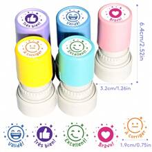 5 Colors Mood Expression Office Rubber Stamps, Stamp Set, Vibrant Color Stamps For Homework, Classroom Encouragement, Grading Assignments, Emotion Expression Stamps For Office Stationery