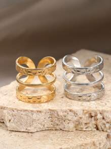 1pc Fashion Minimalist Hollow Infinity Symbol Stainless Steel Ring, Everyday Wear For Women