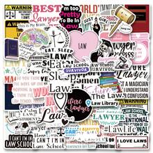 100 张法学院贴纸乙烯基美学贴纸、剪贴簿、日记本、笔记本电脑、保险杠、滑板、水瓶、电脑、手机、卡通、安全帽、汽车贴纸 - 彩色 - 查看 1