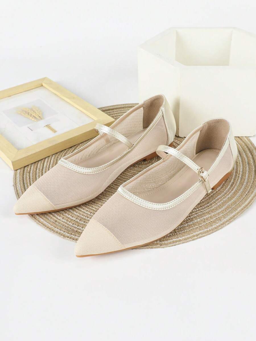 1 Pair New Summer Fashion Pointed Toe High Heel Shoes, Comfortable Casual Outdoor Flats For Teenage Girls & Students, Plus Size Pointed Toe Leather Shoes, Suitable For Wedding