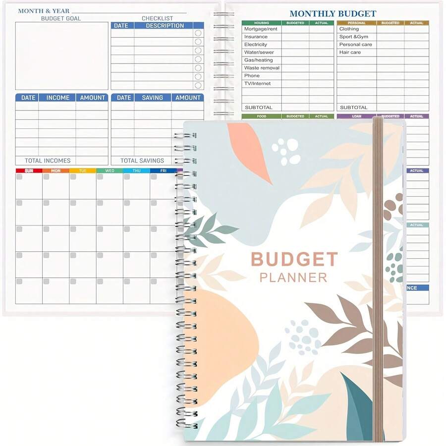 Budget Planner - Monthly Financial Organizer With Expense Tracker Notebook, Effectively Manage Your Money, Undated Financial Planner/Ledger, Start Anytime, A5, Tree Branch - A5 - View 1