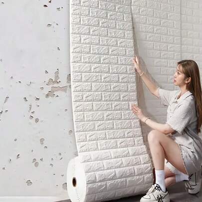 自粘墙板，人造砖纹理，田园风格，现代室内设计，适用于家居装饰