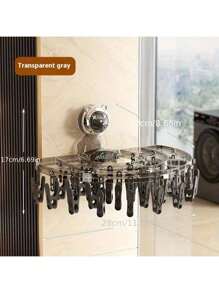 1pc Multi-Functional Drying Rack, Suitable For Socks And Underwear, Strong Suction Cup Wall Mounted, Ideal Choice For Graduation Season, Back To School Season And Summer Laundry, Space-Saving Design With Multiple Clips, Perfect Home Use Option