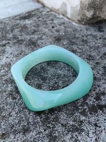 1 件几何夏季扎染手链树脂弧形海滩手镯，不对称醋酸纤维袖口腕带，时尚百搭 - 手鐲 - 查看 23