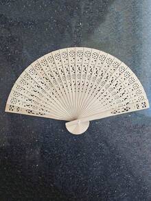 1/10 piezas Abanicos plegables de sándalo con fragancia para baile, diseño hueco de luna y estrella, panal, girasol, abanico de madera como regalo de boda, verano, vacaciones para actividades al aire libre, vacaciones, viajes, accesorios de vestir y regalos, festivales, campamentos - albaricoque - Ver 11