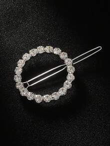 2/1个镶钻圆形发夹，适合女性日常或婚礼场合，时尚简约，闪亮个性，金色/银色可选。发饰，女士发饰，配饰，女士配饰，发饰，女士发饰，发饰，美发工具，美容配饰，卷发配饰，发饰，发饰，女士发饰，秋季，旅行 - 銀色 - 查看 9