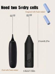 Wireless Milk Frother, Oval & Quilted Milk Frother, Electric Milk Frothing & Mixing Device, Hand-Held Milk Whisk & Milk Foamer For Home Use - Multicolor - View 2