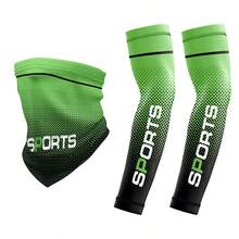 UV Protection Face Mask And Arm Sleeves Set, Lightweight, Breathable, Ear Loop, Vintage Car Club Print - Ideal For Motorcycle, Cycling, Fishing, Camping, Outdoor Activities