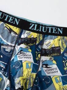 5pcs/Pack Teen Boys' Boxer Briefs, Mid-Rise Trunks For Boys Aged 12-18 Years Old