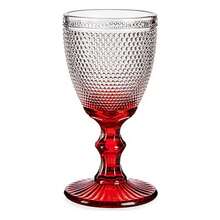 U HOME -  Juego de 6 copas de vino puntos pie Rojo - Rojo - Ver 1