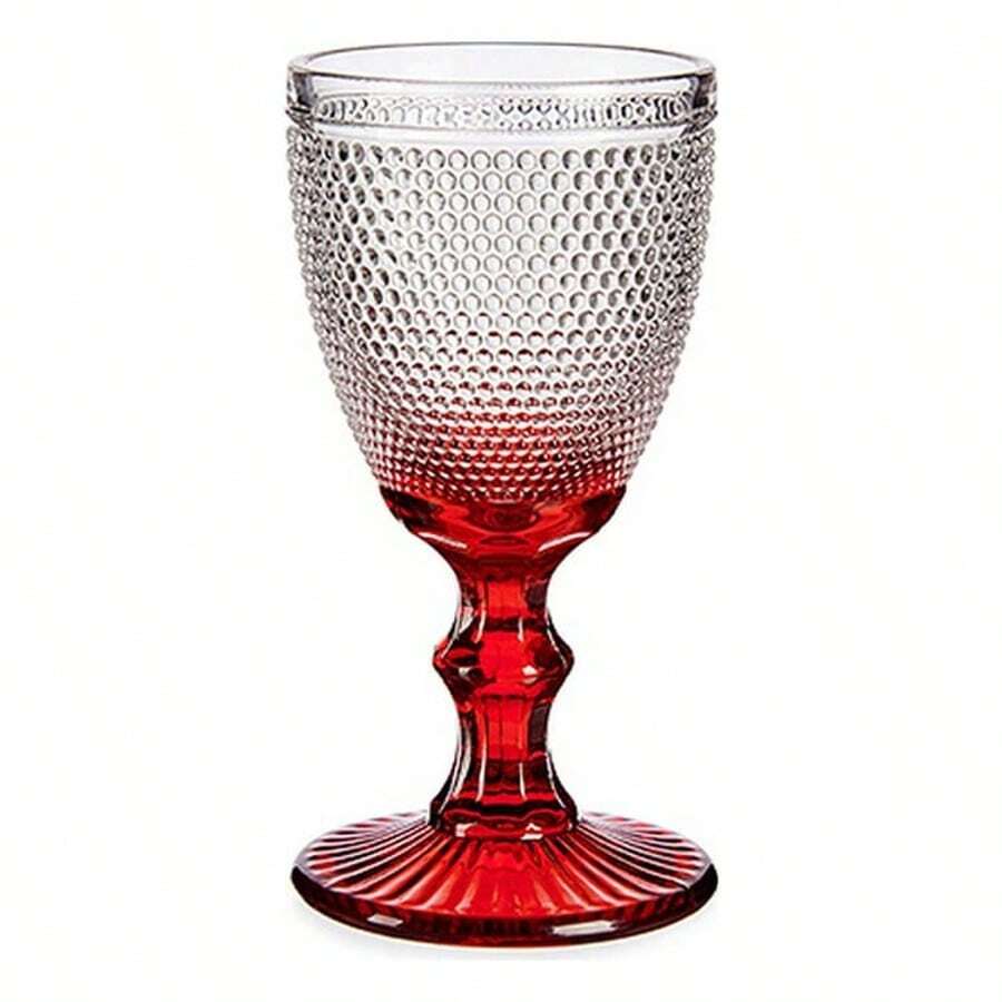 U HOME -  Juego de 6 copas de vino puntos pie Rojo - Rojo - Ver 1