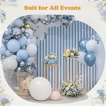 1pc Gold Metal Round Base Stand, Cylindrical Plant Holder For Party Flowers, Display Column Base, Cylindrical Tabletop Vase, Suitable For Birthday Party Backdrop Decoration, Wedding Venue Decor, Home Flower Stand - Multicolor - View 8