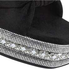 Sandalia para mujer, con plataforma, acabado y corte tipo pulsera, color negro, mod. 1191777 - Negro - Ver 3