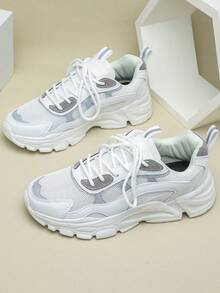 2025 New Spring Men Casual Sports Running Retro Sneakers, Versatile Ins Style - white ash - View 4