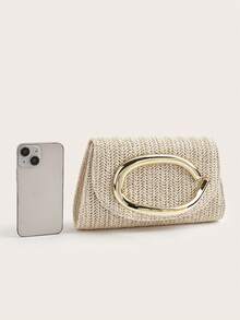 Glänzende, funkelnde, luxuriöse, charmante, elegante, exquisite große Stroh-Clutch für Frauen, Abendtasche, Handtasche mit abnehmbarem Kettengurt, geeignet für Hochzeiten, Partys, Galas, aus Samt-Material gefertigt, modisch und elegant, passend für Mädchen, Damen, Studentinnen, junge Berufstätige und Büromitarbeiterinnen - Aprikosenfarben - Übersicht 6