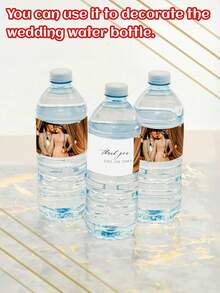 30pcs/20pcs/10pcs Customized Photo Water Bottle Labels, Personalized Celebration Labels, DIY Water Bottle Wrap Stickers, Size 21x5cm, Suitable For Wedding, Birthday, Christening, Wedding, Thank You Stickers And Other Occasions, Multi-Functional, Adjustable, Mildew-Proof, Decorative, Adhesive, Reusable