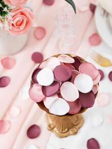 50/100/200/300/500/600/700/1000/1100 piezas Pétalos de rosa de seda artificial, color rosa, pétalos de flores realistas, adecuados para decoración de bodas, decoración de noches románticas, ducha nupcial, canasta de niña de las flores, confeti para fiestas, decoración de mesa, decoración del Día de San Valentín (5 colores mezclados) - Multicolor - Ver 4