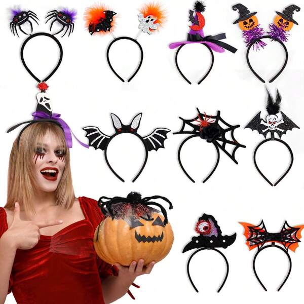 1pc Cute Halloween Pumpkin Devil Hair Hoop Cosplay Party Hair Accessories Suitable For Women And Girls Halloween Party Costume, Valentine's Day, Birthday Gift, Perfect Gift For Halloween, Christmas