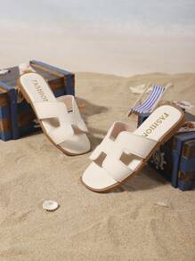 1 Pair Genuine Leather Toddler/Little Girls' Flat Sandals, Minimalist Adjustable Strap Round Toe Fashion Elegant Cute Roman Sandals, Suitable For 3-12 Years Old Girls Daily, Casual, Vacation, Beach Wear, Spring/Summer 2025