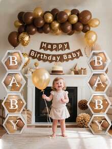 透明字母婴儿淋浴盒生日婚礼定制名字气球盒，生日派对装饰，性别揭示，装饰，圣诞装饰大透明盒，生日装饰背景，节日派对装饰，家居装饰，壁炉装饰，婴儿淋浴盒，背景摄影道具 - 彩色 - 查看 3