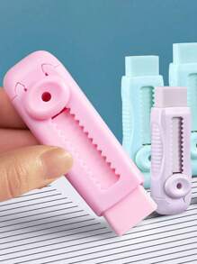 4pcs/3pcs/2pcs/1pc Retractable Erasers, Super Clean Smudge-Free Non-Crumbling Erasers, Student Correction Stationery Erasers, Back To School Essential, Reward Small Gifts