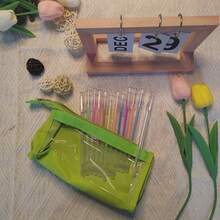 1个大容量铅笔盒透明铅笔盒简约日式文具袋Y型学生铅笔盒铅笔袋学校用品返校 - 均碼 - 查看 14