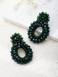 1 Cặp 25 Bông tai thiết kế hình học bằng thủy tinh kiểu Bohemian mới dành cho phụ nữ, phù hợp để đeo hàng ngày, tiệc tùng, ngày lễ - bông tai đính cườm - Xem 6