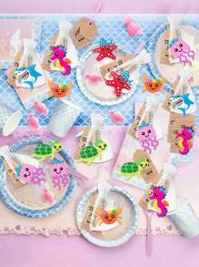 24 piezas - Llaveros de criaturas marinas para fiesta, llaveros de dibujos animados, adecuados para recuerdos de fiesta, artículos de vacaciones, regalos para volver a la escuela, obsequios reutilizables para fiestas de cumpleaños, relleno de bolsas, adornos de fiesta, playa de verano, fiesta de piscina, regalos de vacaciones, Día de la Madre, Graduación