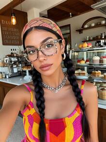 1 pièce/3 pièces Lunettes transparentes à monture géométrique à la mode pour femmes pour la lecture, la vie scolaire et de bureau. Accessoires pour la Saint-Valentin.