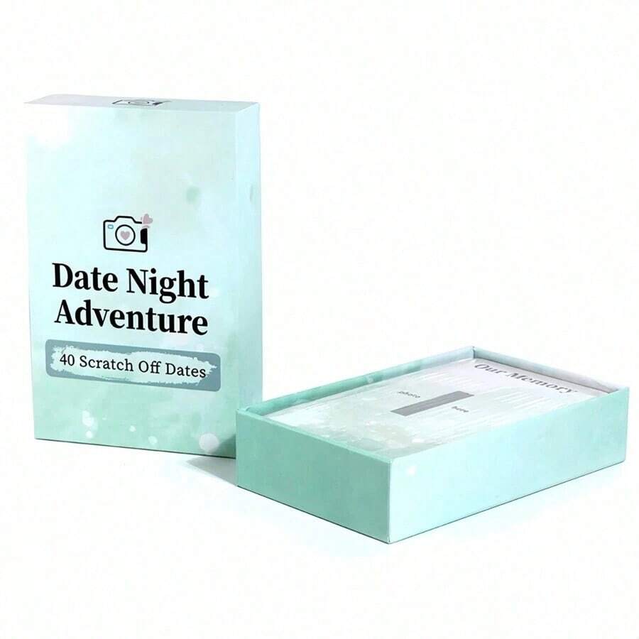 1 Box 40pcs Set Date Night Adventure Scratch-Off Cards, Unique Boyfriend, Girlfriend, Wife, Husband, Special Anniversary Or Birthday, Family Game - 彩色 - 查看 1