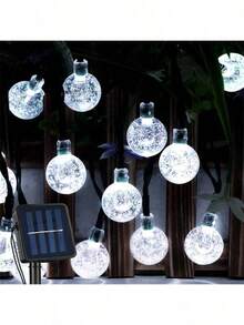 Outdoor Solar Powered Wreath, LED Glass Ball Lights, Waterproof, Garden Fairy Lights, Outdoor Holiday Decor, USB Christmas LED String Lights For Party Camping Tent Wedding - Multicolor - View 21