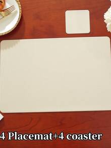 8/12pcs Hotel/Restaurant Placemats/Coasters Set, Rectangular, High-End Tablemats, Easy To Clean, Multi-Color Heat-Insulating Pads To Protect Tabletops, Suitable For Weddings, Parties, Home, Hotel Kitchen, Festive Decoration