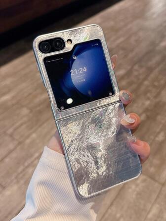 Foldable Phone Case Compatible With Galaxy Z Flip3/4/6, OPPO, Vivo, With Crack Pattern Design