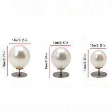 12 件优雅仿珍珠纽扣 - 可拆卸和可重复使用的白色珍珠铆钉,适用于连衣裙上的缝纫配件、衣领调节和围巾固定、拼布绣花针、时尚装饰性珍珠紧固件,带金属柄 - 白色 - 查看 4