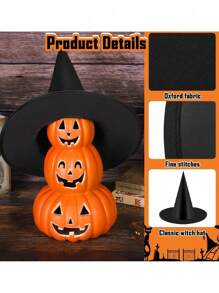 12 Stücke Halloween Kostüm Hexenhut mit Aufhängeseil für Halloween Gartendekoration, Schwarze Hexenhüte Halloween Kostüm Accessoire Dekorationen, Verdickte Aufhänge-Zauberhüte im Großpackung für Frauen mit Aufhängeseil, Schwebende Veranda Innen- und Außendekoration Partyzubehör, Outdoor Garten Dekorationen