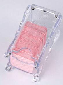 1 件蝴蝶图案指甲油卸妆巾带盖，多功能美甲工具盒 - 彩色 - 查看 3