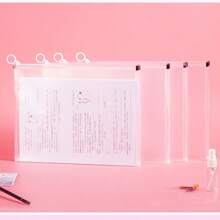 4pcs A4 Plastic PP Clear Zipper File Folders, School Student Office Storage Creative Cartoon Document Bags,For School Supplies,Back To School